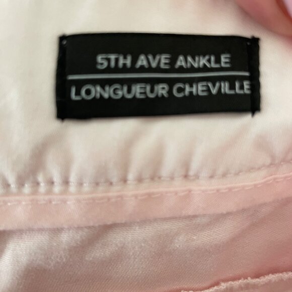 Saks Fifth Avenue Womens 5th Ave Ankle Pants Size 8 Pink Cotton Blend - Picture 5 of 6